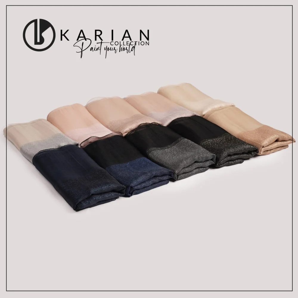 شال ویسکوز تمام لمه کاریان رنگبندی