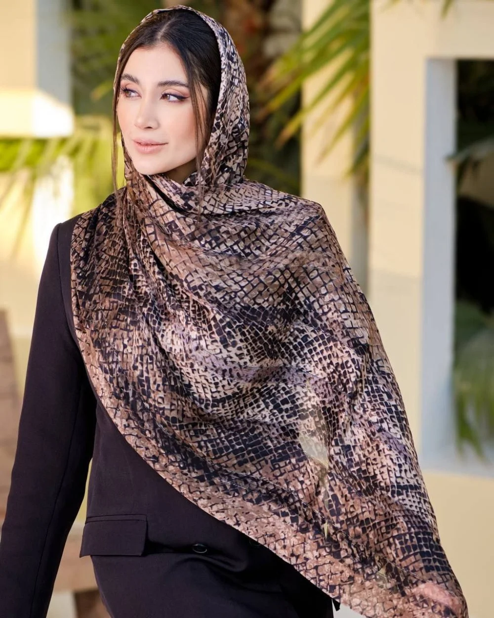 شال ابریشم میله ای پوست ماری 20272 - Image 8