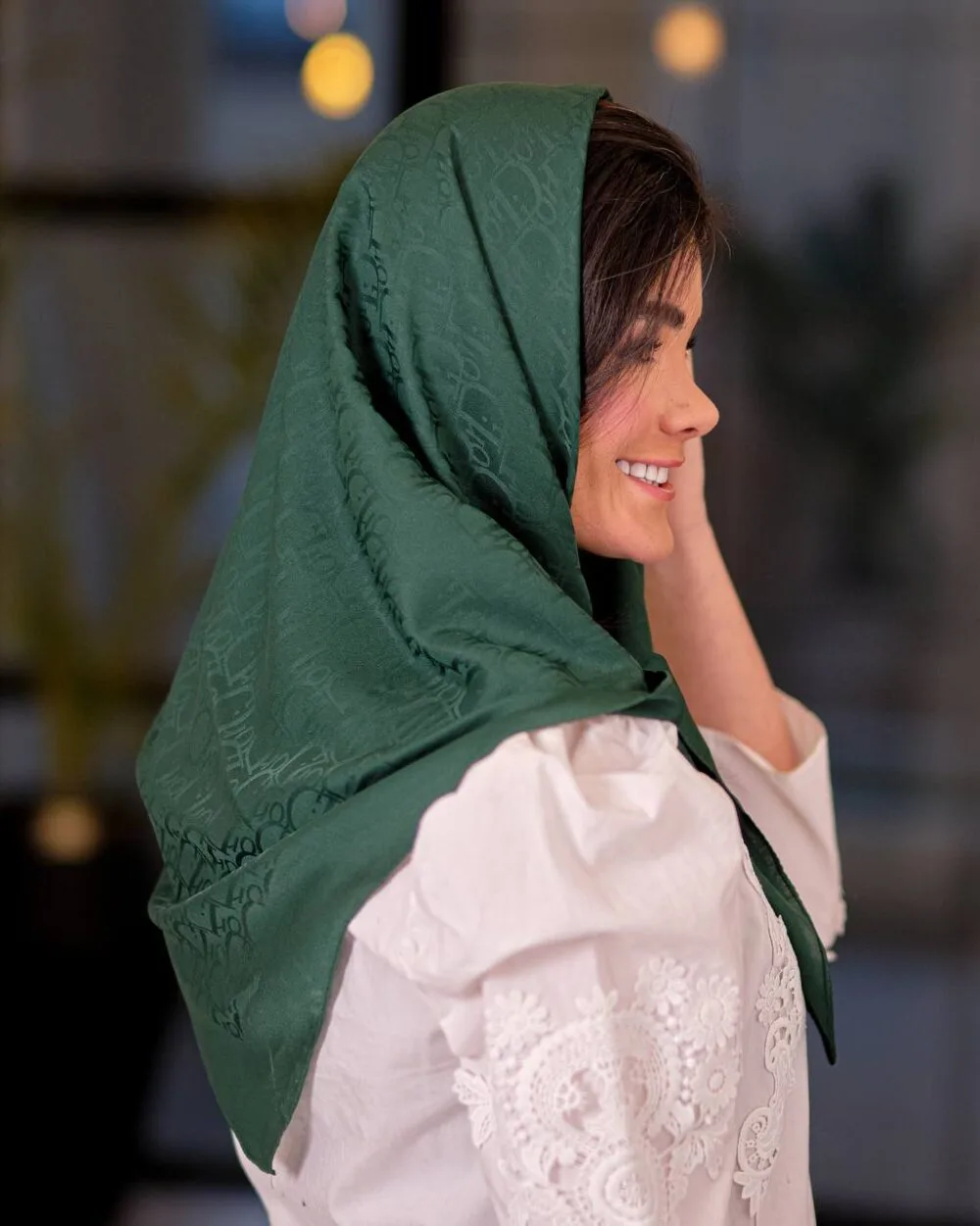 روسری ابریشم ژاکارد دیور (قواره 90) 30128 - Image 10
