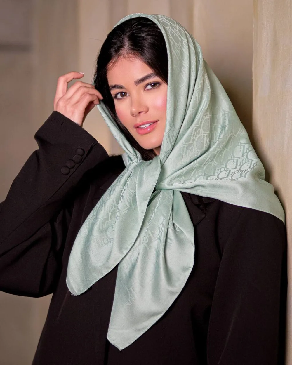 روسری ابریشم ژاکارد دیور (قواره 90) 30128 - Image 9