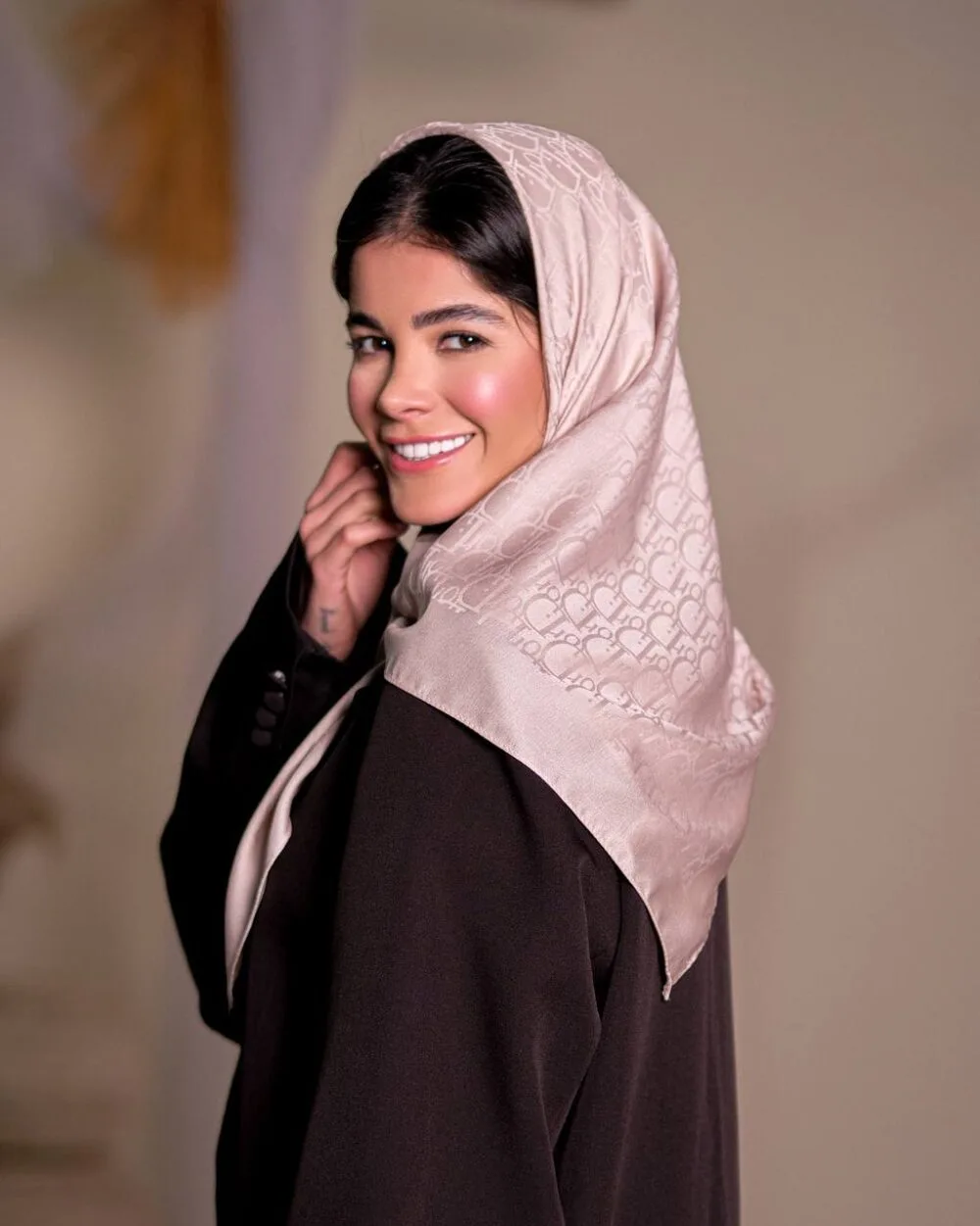 روسری ابریشم ژاکارد دیور (قواره 90) 30128 - Image 7
