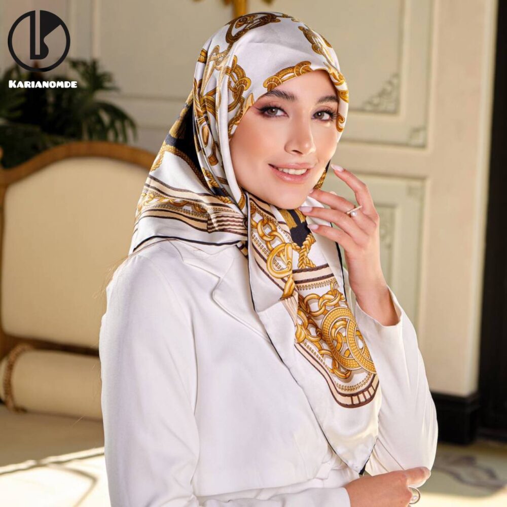 روسری ابریشم توییل (قواره 90) 30156 - Image 4