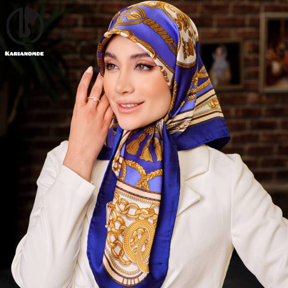 روسری ابریشم توییل (قواره 90) 30156 - Image 6