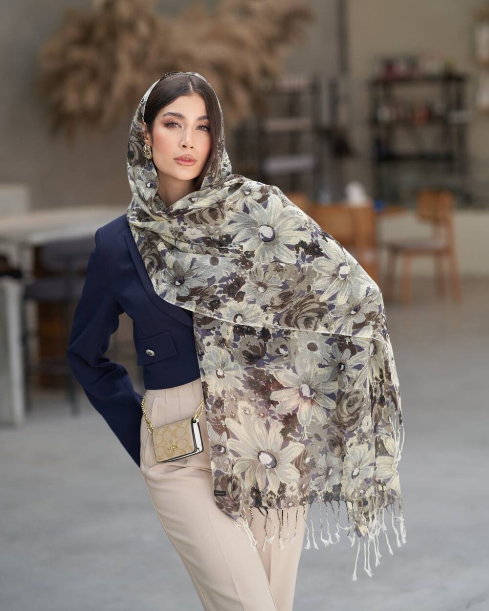 شال لینن طرحدار HQuality 20631 - Image 21