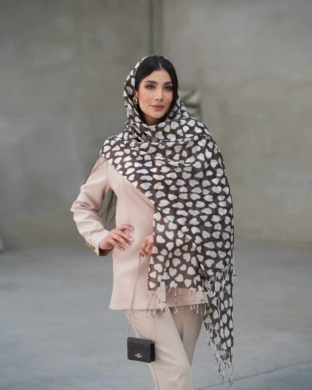 شال لینن طرحدار HQuality 20631 - Image 17