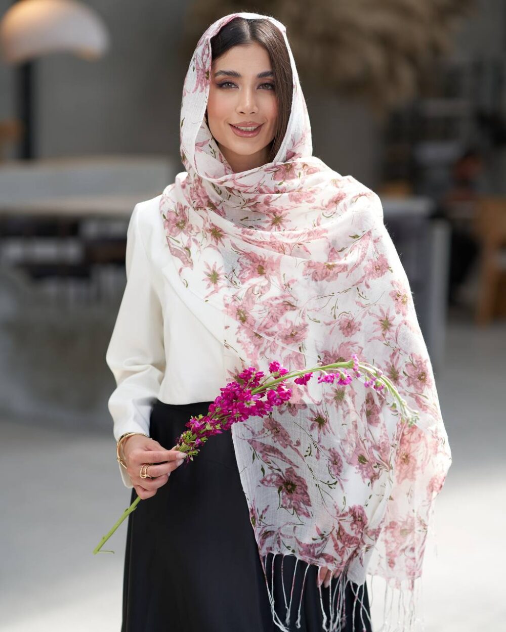 شال لینن طرحدار HQuality 20631 - Image 15