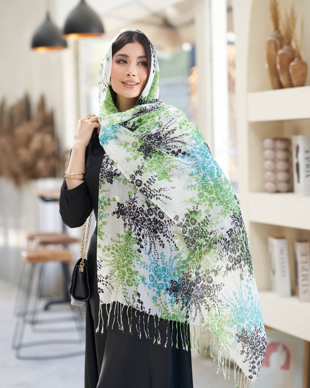 شال لینن طرحدار HQuality 20631 - Image 8