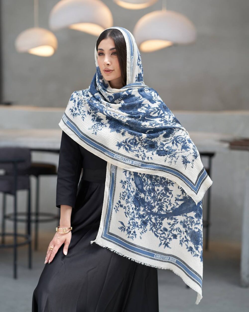 شال طرحدار پلیسه ۲۰۶۳۲ - Image 5