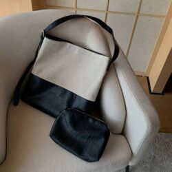 کیف کتان و چرم (کوچک) کنتراست 50138