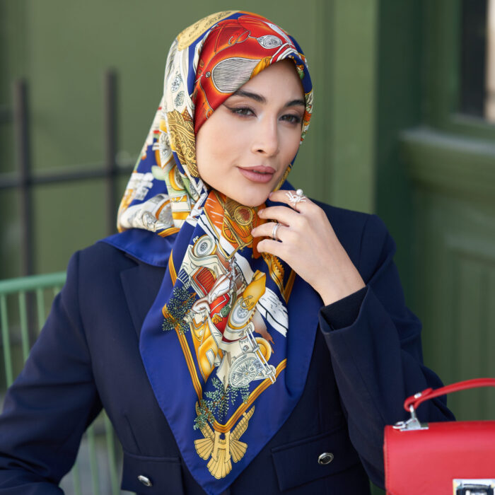 روسری ابریشم توییل دوردستدوز (قواره صد) 30171