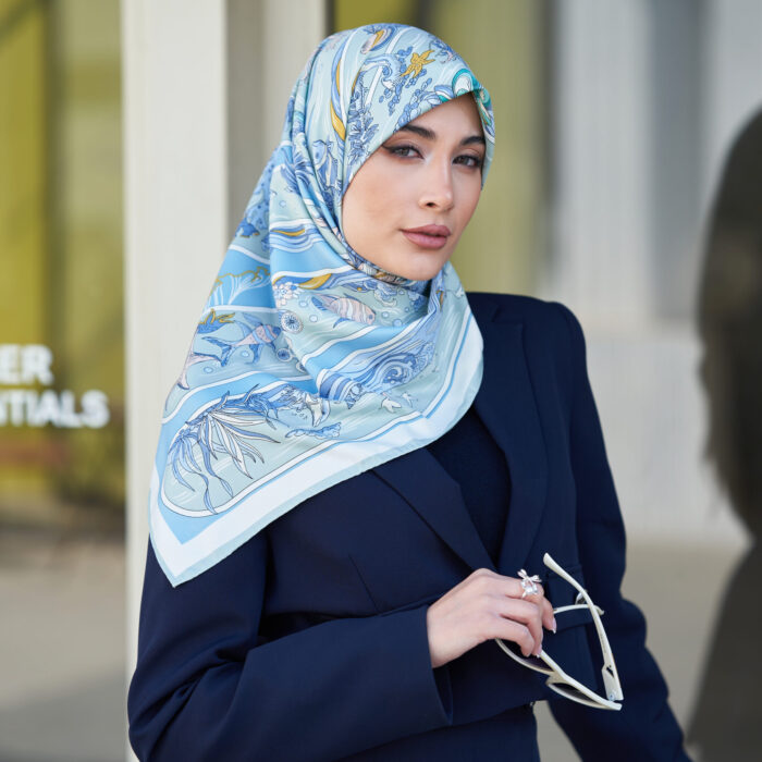 روسری ابریشم توییل دوردستدوز (قواره صد) 30169