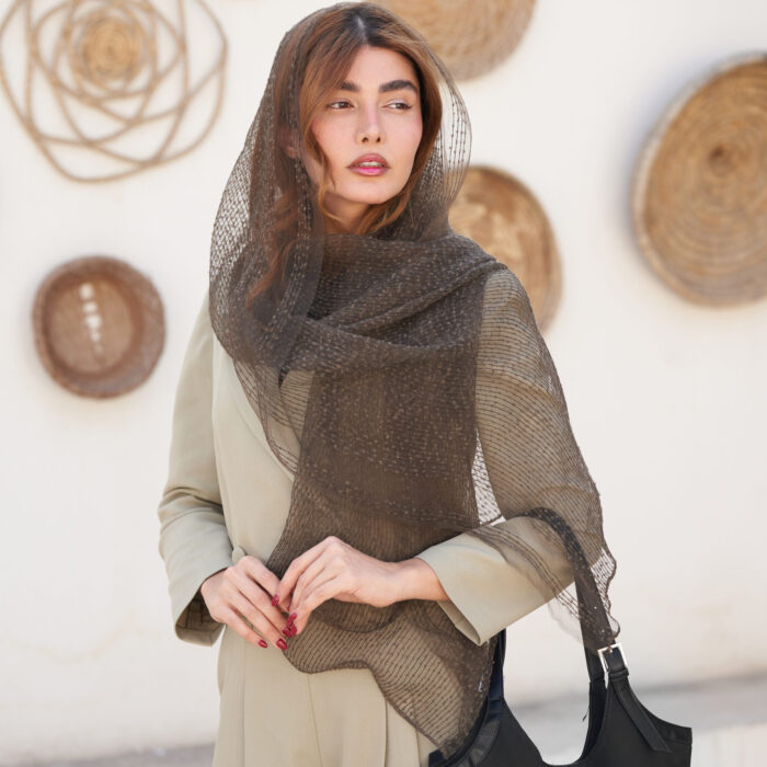 شال ویسکوز راه‌راه ریز 20679