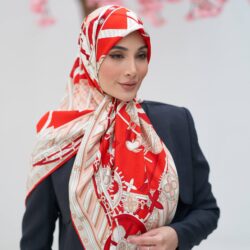 روسری ابریشم ژاکارد قواره 120 30204