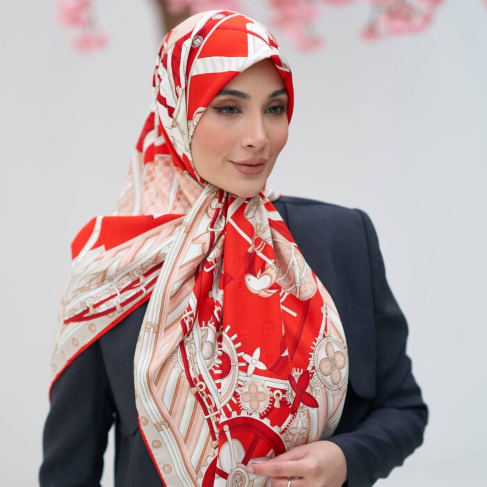 روسری ابریشم ژاکارد قواره 120 30204