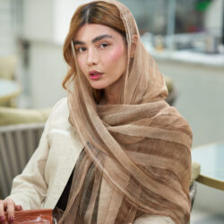 شال ویسکوز راه‌راه حصیری 20716